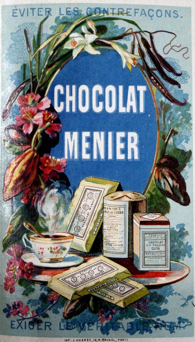 巧克力广告 "Menier "中提到 "避免反面教材"。 作者 法语学校