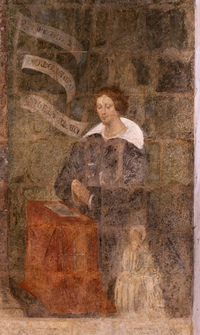 教堂（Eglise Saint-Jean-Baptiste）。 内部的。 圣弗西教堂。 壁画。 颂扬玛丽（被称为善死的壁画）。 17 世纪开始。 作者 法语学校