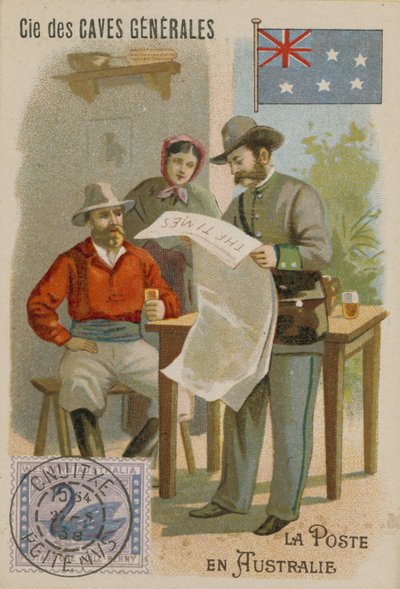 Cie des Caves Generales贸易卡，邮政 作者 法语学校