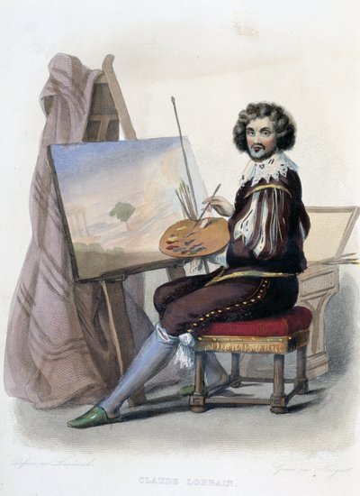 Claude Gellee dit Lorrain (1600-1682) 法国画家-在“Le Plutarque francais”中，由 Mennechet 创作，巴黎 作者 法语学校
