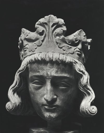 Clovis II（c.634-657），Merovingian Frankish of Neustria and Burgundy（639-657），来自Saint-Denis修道院，原始13世纪（石膏模型） 作者 法语学校