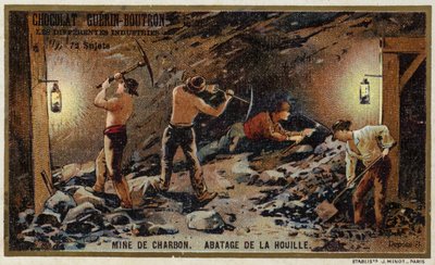 Coal mine. Hewing coal at the coal face (chromolitho) 作者 法语学校