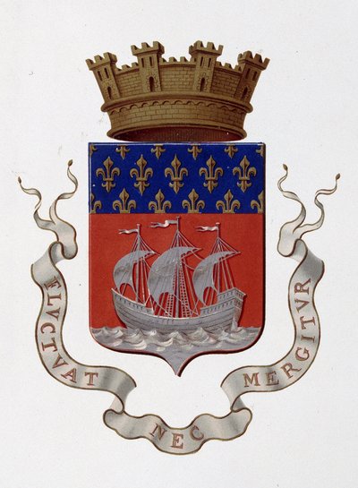 巴黎市的徽章：帝国（拿破仑三世） - 1853 年 11 月 24 日的总督决定 - 在“法国国家军械库”中，H. Traversier，巴黎 作者 法语学校