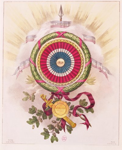 帽徽，1848年的徽章 作者 法语学校