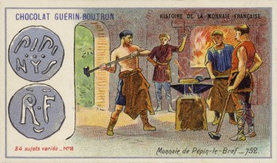 Coins of Pepin the Short, 752 (chromolitho) 作者 法语学校
