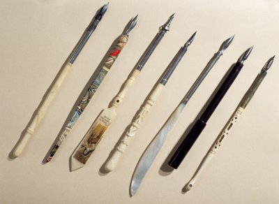 笔杆收集，20世纪初（象牙，珍珠母和木材） 作者 法语学校