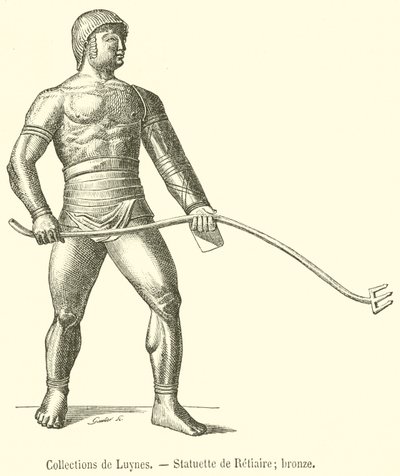 Luynes 的收藏品，Retiarius 雕像，青铜（雕刻） 作者 法语学校