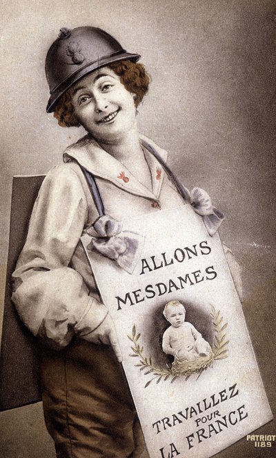 Come Ladies Work for France（煽动出生），明信片，sd。 诉 1918 作者 法语学校