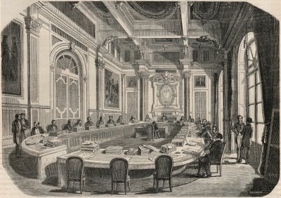 政务院--委员会室--埃德蒙-特克西尔1852年在 "巴黎表 "上的版画 作者 法语学校