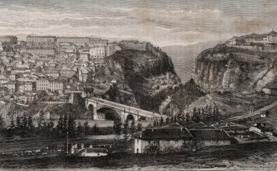 君士坦丁（阿尔及利亚）--在V.A. Malt-Brown的 "La France illustree: geography, history, statistical administration "中的雕刻作品。1884 作者 法语学校