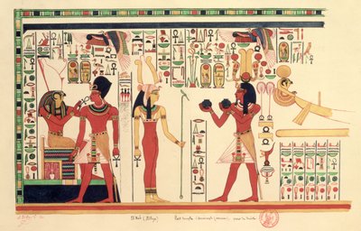 1841年在El Kab（Elethya）的Amenophis III神庙壁画的复制品 作者 法语学校