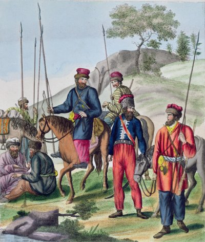 俄罗斯军队的哥萨克人，1814年 作者 法语学校