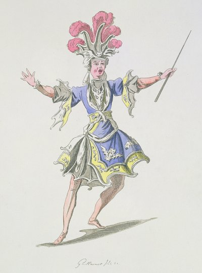 Dardanus魔术师的服装设计，由Leclerc de Labruere创作的歌词，由Jean-Philippe Rameau（1683-1764）由A. Guillaumot Fils（彩色版画）传真组成 作者 法语学校