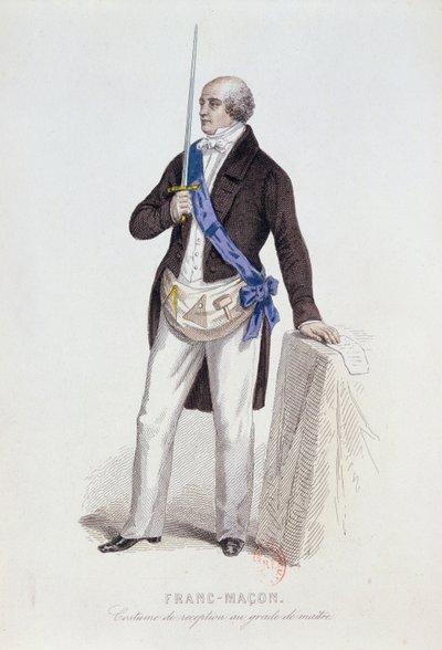 共济会的服装，因为他接受了硕士学位，c.1848 作者 法语学校