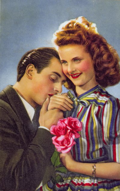 加上玫瑰，c.1930 作者 法语学校