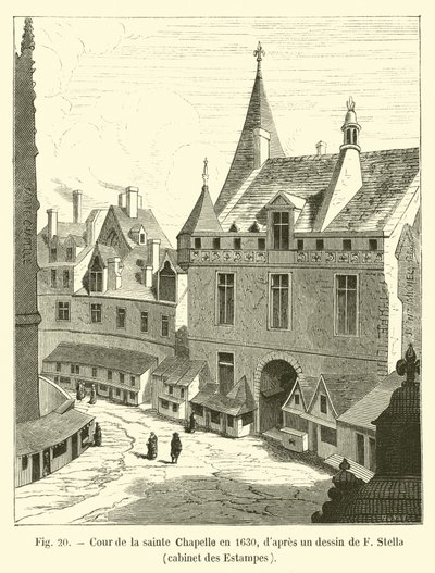 1630年的圣礼院，经过印刷内阁F斯特拉的绘画 作者 法语学校