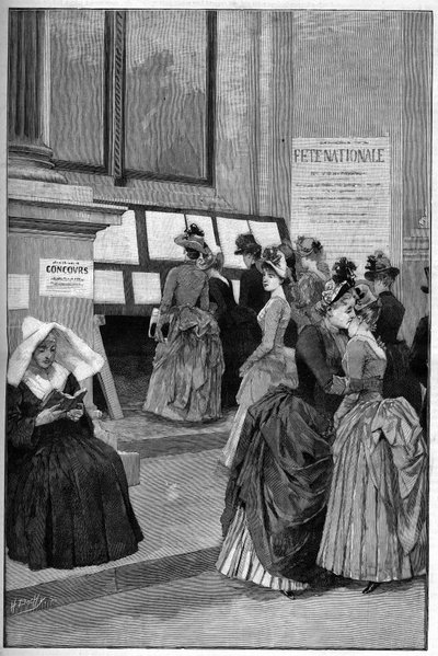 杜伊勒里宫（Cour des Tuileries）。1887年巴黎维尔酒店年轻女孩的入学考试结果。 作者 法语学校