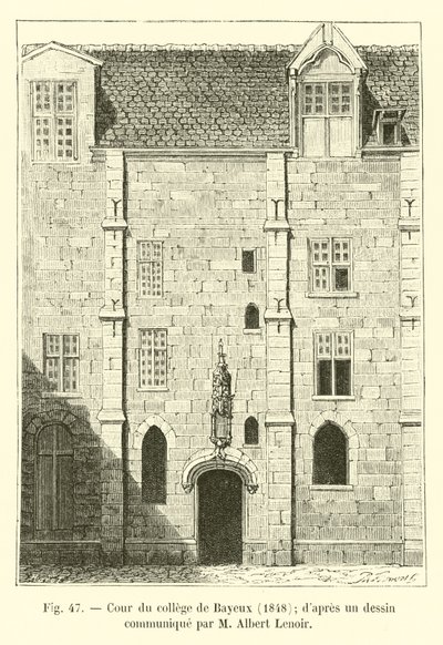 1848年巴约学院法院; dapres由Albert Lenoir传达的画作 作者 法语学校