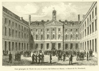 Chalons-sur-Marne 工艺美术学院的主庭院（雕刻） 作者 法语学校