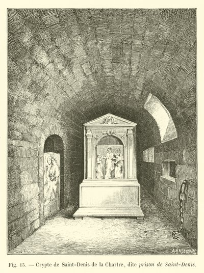 Saint-Denis de la Chartre的地穴，被称为Saint-Denis的监狱 作者 法语学校