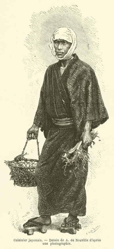 日本厨师 (雕刻) 作者 法语学校