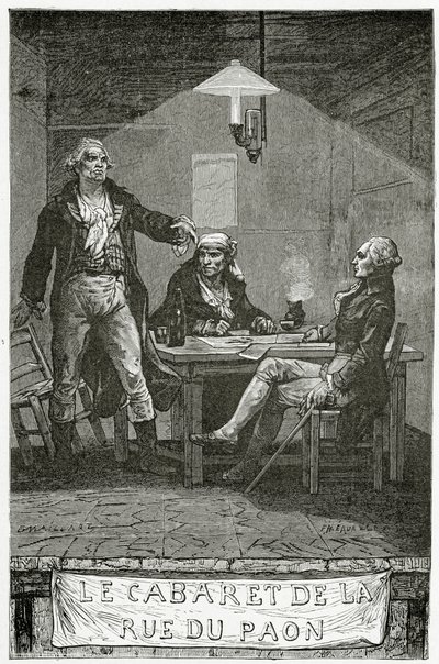 Danton，Marat，Robespierre  - 十二十三，十九世纪的插图（bw雕刻） 作者 法语学校