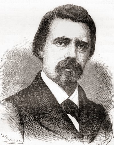 来自 Les Merveilles de la Science 的 David Edward Hughes，约 1870 年出版（版画） 作者 法语学校