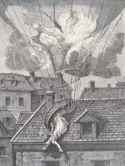布兰查德夫人在1819年的一次航空事故中死亡 作者 French School