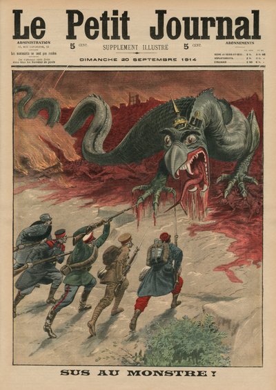死于怪物，封面插图来自&39;Le Petit Journal&39;，补充illustre，1914年9月20日 作者 French School