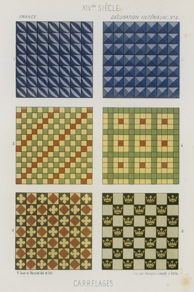 14世纪的装饰瓷砖 作者 法语学校