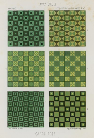 14世纪的装饰瓷砖 作者 法语学校