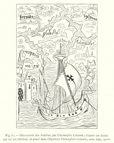 Decouverte des Antilles, par Christophe Colomb; d