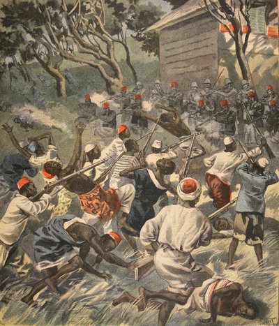 击败萨卡拉瓦人，马达加斯加，插图来自Le Petit Journal：Supplement illustre，1898年4月3日 作者 法语学校