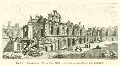 拆除Conti酒店，1769年，Dapres当时的抽奖，Col Bonnardot 作者 法语学校