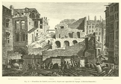 拆除Chatelet，1802年，10年; Dapres当时的Aqua-tint，Collection Bonnardot 作者 法语学校