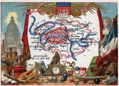 塞纳省，今天是法国法兰西岛（Ile-De-France）的巴黎（75）、上塞纳（Hauts de Seine 92）、塞纳-圣德尼（Seine Saint Denis，93）和瓦尔-马恩（Val de Marne，94）等部门。法兰西学院和象征 作者 法语学校