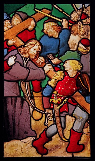 描绘Via Crucis;在Cluny酒店的前Chapelle 作者 法语学校