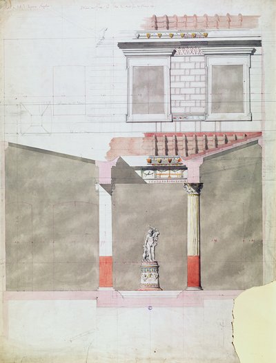 拿破仑三世庞贝宫的中庭设计（1808-73）（纸上写着） 作者 法语学校