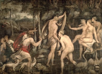 Diana和Actaeon，枫丹白露学校，16世纪中期 作者 法语学校