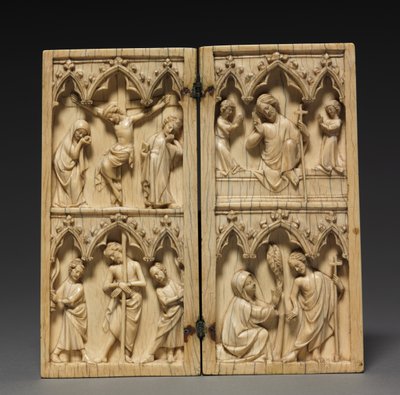 Diptych：基督受难与来世的场景，约1330-1350年 作者 法语学校
