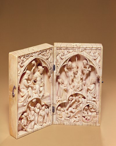Diptych与圣母加冕和最后的审判，c.1260-70 作者 法语学校