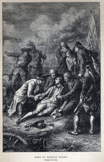 发现加拿大。詹姆斯-沃尔夫将军（1727-1759）于9月13日在魁北克战役中死于英军。 作者 法语学校