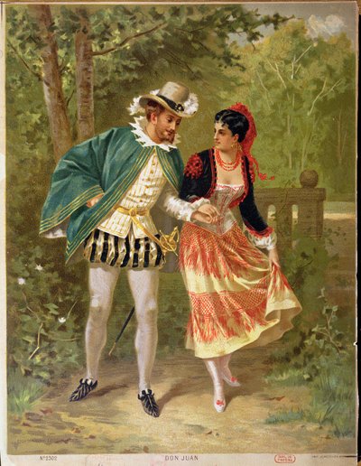 Don Juan，1879年沃尔夫冈·阿马德乌斯·莫扎特（1756-91）演绎歌剧“唐·乔瓦尼”的场景 作者 法语学校