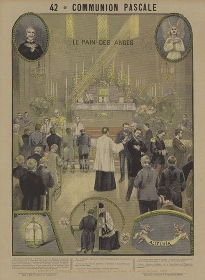 Easter Communion (colour litho) 作者 法语学校