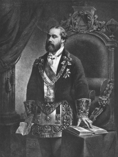 爱德华（1841-1910）威尔士亲王，后来爱德华七世，1884年作为共济会的大师 作者 法语学校
