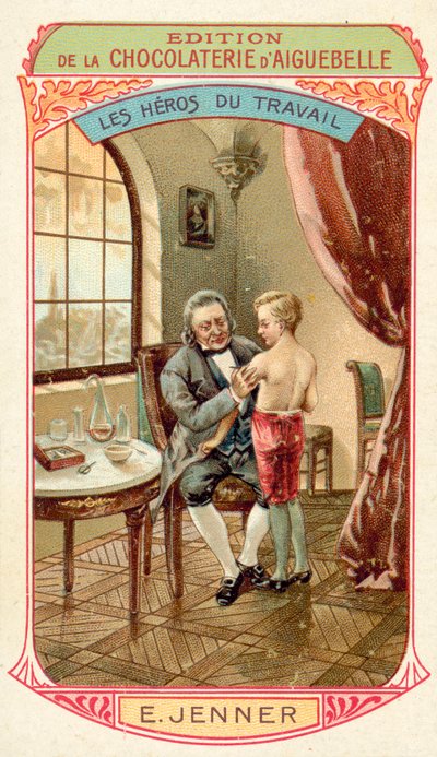 Edward Jenner, English doctor and scientist who discovered a vaccine against smallpox (chromolitho) 作者 法语学校