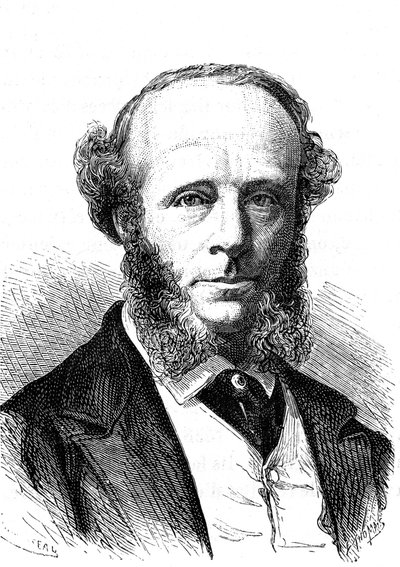 爱德华·奥兰治·怀尔德曼·怀特豪斯 (Edward Orange Wildman WITEHOUSE) (1816-1890)，跨大西洋电报电缆的英国电气工程师。 雕刻1868 作者 法语学校