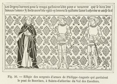 Philippe-Auguste的警长的肖像，他守卫着Bouvines的桥梁，Val des Escoliers的Sainte-Catherine 作者 法语学校