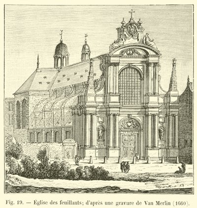 Feuillants教堂;经过范梅林的雕刻，1660年 作者 法语学校