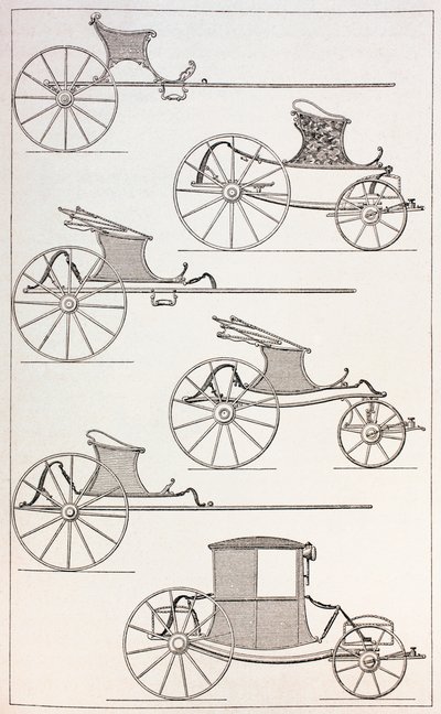 十八世纪轻法国马车，1875年 作者 法语学校